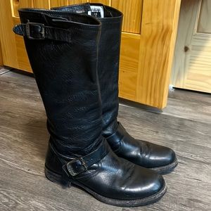 FRYE black leather motorcycle boots 9 1/2 women’s